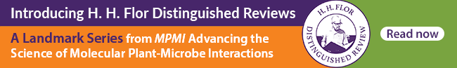 Banner graphic that reads, 'Introducing H. H. Flor Distinguished Reviews. A landmark series from M P M I advancing the science of molecular plant-microbe interactions'